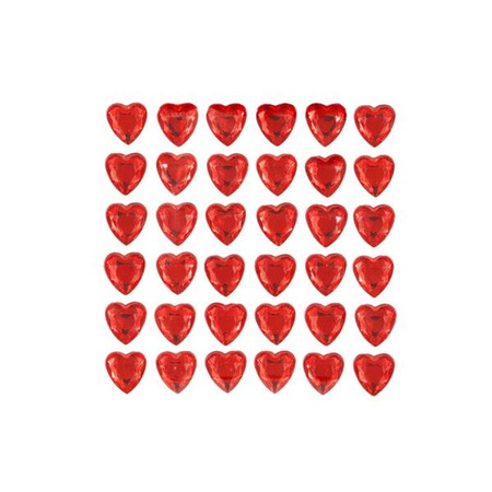 NAKLEJKI RUBINOWE SERCA 36 SZT.