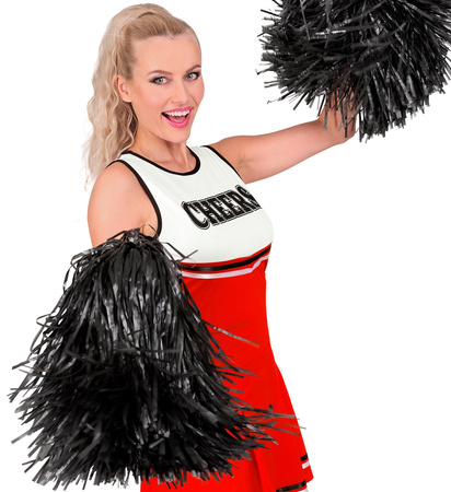 POMPONY CHEERLEADERKI CZARNE