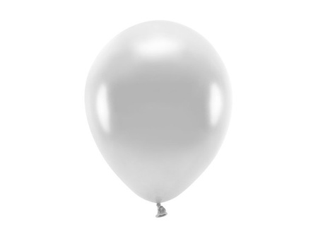 BALONY ECO 26 CM METALIZOWANE SREBRNE 100 SZT