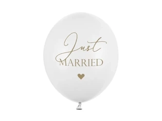 BALONY JUST MARRIED BIAŁE 30 CM 6 SZT