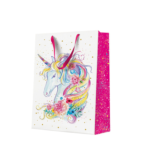 TORBA PREZENTOWA JEDNOROŻEC GŁOWA 26.5X33X13.5 CM