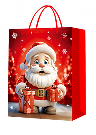 TORBA PREZENTOWA MIKOŁAJ ŚNIEŻYNKI 14 X 12 X 6 CM 