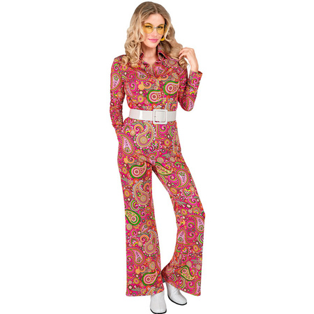 SPODNIE DAMSKIE LATA 70 RÓŻOWE ŁEZKI