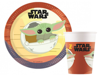 ZESTAW STAR WARS BABY YODA TALERZYKI+KUBECZKI