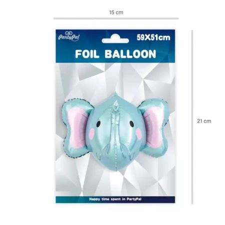 BALON FOLIOWY SŁOŃ 59CM X 51CM TRÓJWYMIAROWY