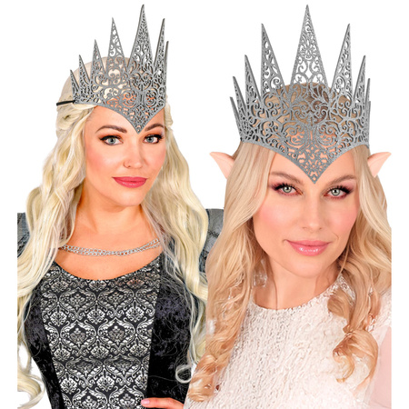 KORONA BROKATOWA SREBRNA