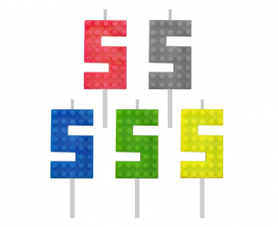 ŚWIECZKA URODZINOWA KLOCKI CYFRA 5