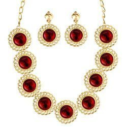 ZESTAW BIŻUTERII Z CZERWONYM OCZKIEM