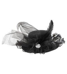 KAPELUSIK MINI RETRO CZARNY