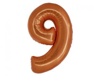 BALON FOLIOWY CYFRA 9 MIEDZIANA 76 CM