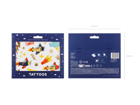 TATUAŻE ZMYWALNE SAMOLOTY 11 SZT.