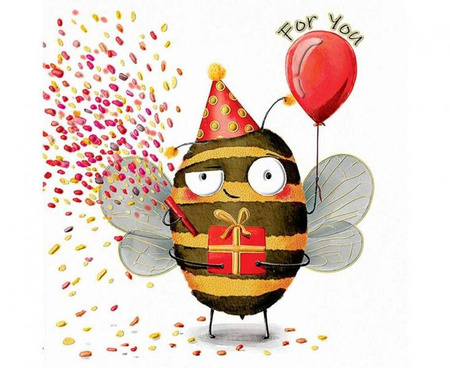 Kartka urodzinowa pszczółka