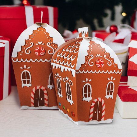 PAPIEROWE DOMKI NA UPOMINKI 3 SZT ŚWIĄTECZNE