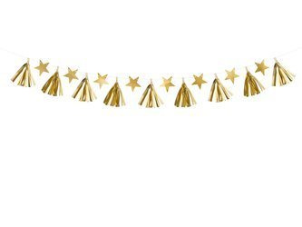 GIRLANDA GWIAZDY ZŁOTA 1,3M