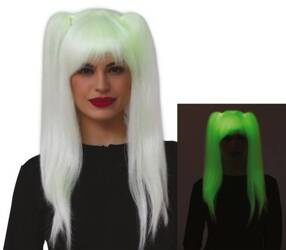PERUKA BIAŁA KITKI ŚWIECĄCA