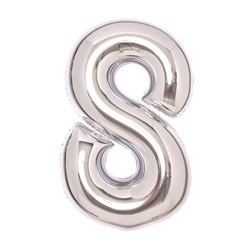BALON FOLIOWY CYFRA 8 SREBRNY 66 CM
