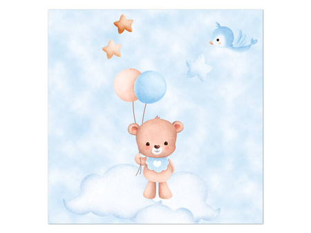 SERWETKI NIEBIESKIE MISIE Z BALONIKAMI 33 CM 20 SZT