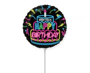 BALON FOLIOWY 9 CALI HAPPY BIRTHDAY NEON