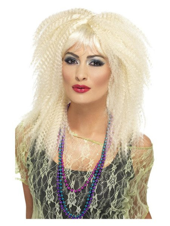 PERUKA BLOND KARBOWANE WŁOSY LATA 80