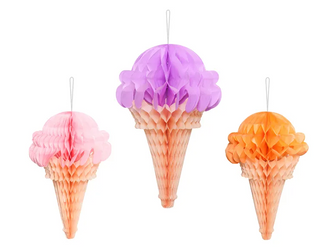 DEKORACJE BIBUŁOWE LODY 20 30 CM