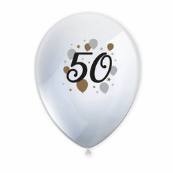 BALONY LATEKSOWE 50 URODZINY 30 CM 6 SZT