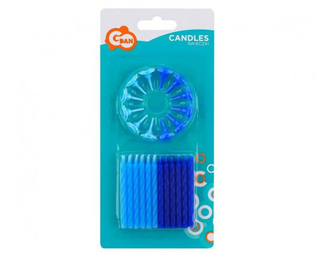 Świeczki urodzinowe 24 szt. niebiesko-granatowe urodziny party impreza