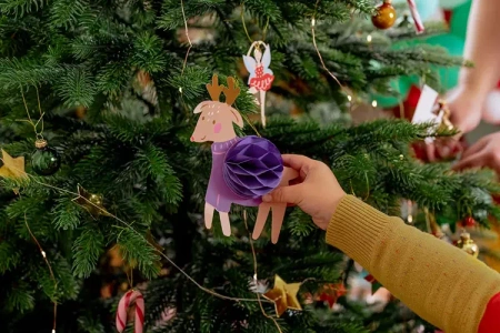 Bombki papierowe Świąteczne postacie,5 szt.