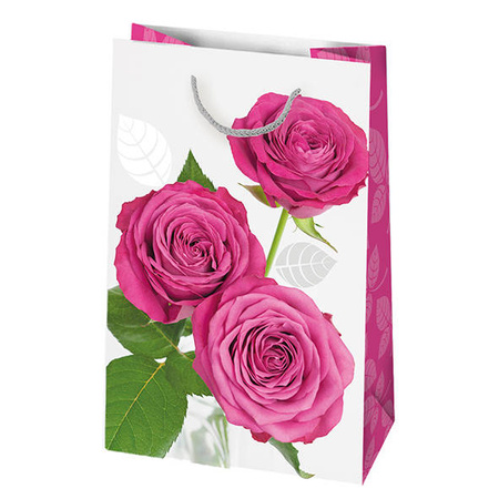 TOREBKA PREZENTOWA RÓŻE FUKSJA 16X24X7 CM