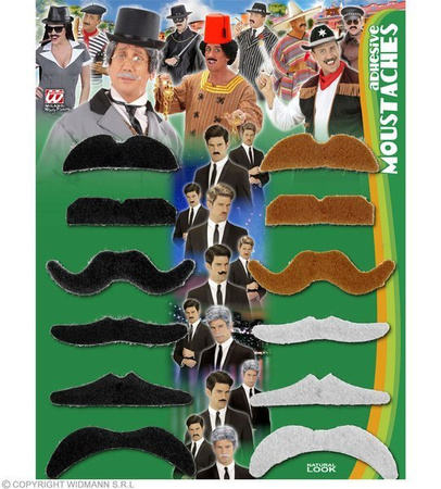 ZESTAW WĄSY 3 KOLORY 12 SZT.