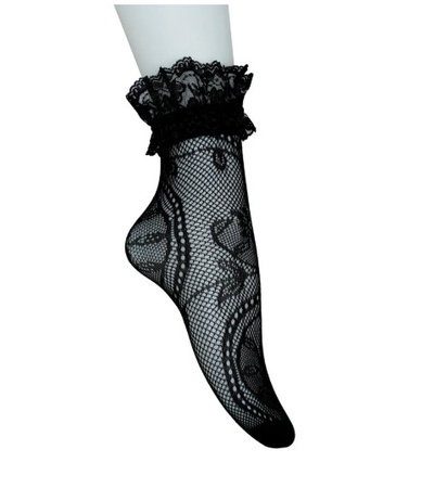 SKARPETKI KORONKOWE CZARNE