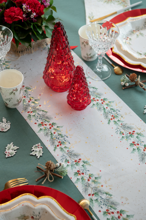 BIEŻNIK ŚWIĄTECZNY ZIMOWA JARZĘBINA 28 X 300 CM