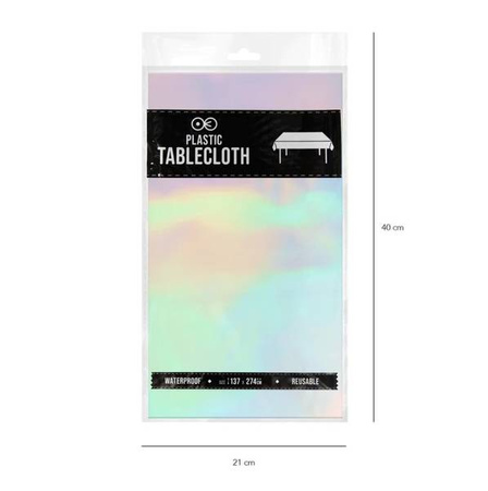 OBRUS OPALIZUJĄCY SREBRNY 137 X 274 CM