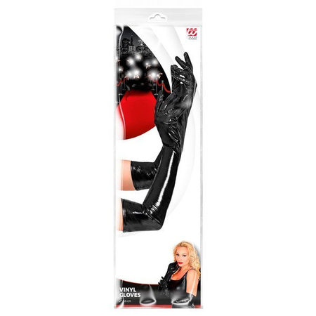 RĘKAWICZKI CZARNE WINYLOWE 56 CM