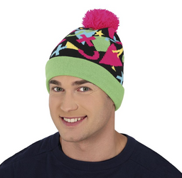 WIELOKOLOROWA CZAPKA Z POMPONEM