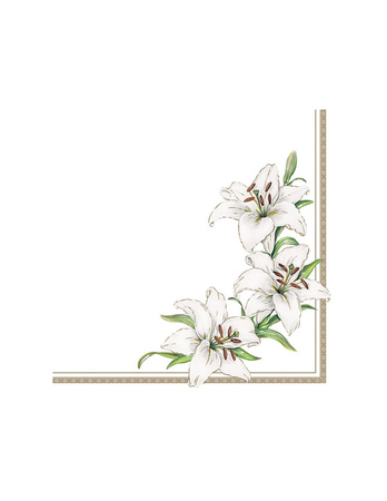 SERWETKI PAPIEROWE KOMUNIA LILIE 33 CM 20 SZT