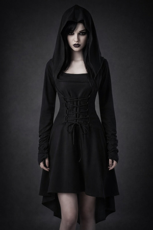 STRÓJ DAMSKI GOTYCKI CZARNY