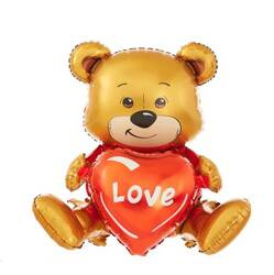 BALON FOLIOWY MIŚ Z SERCEM 41x50x31cm