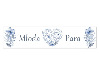 TABLICA REJESTRACYJNA MŁODA PARA NIEBIESKIE KWIATY 2 SZT