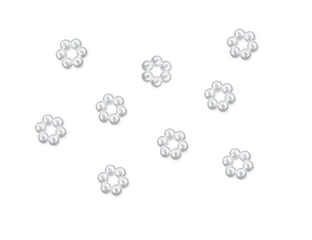 Aplikacje akrylowe Kwiatek, perłowy, 9mm (1 karton / 200 op.) (1 op. / 50 szt.)