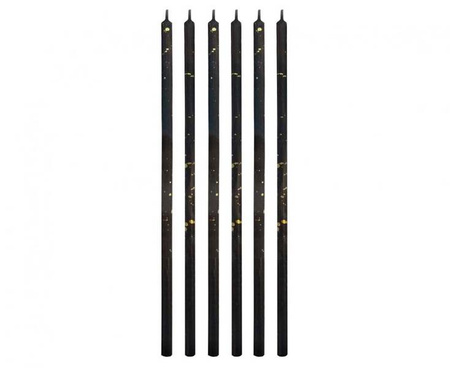ŚWIECZKI URODZINOWE CZARNO-ZŁOTE 16,5 CM 6 SZT