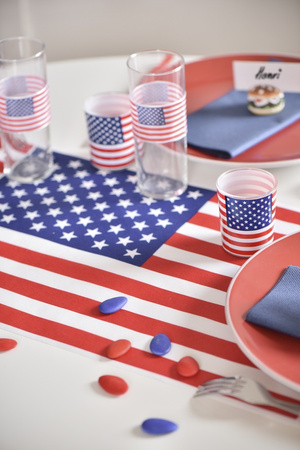 BIEŻNIK FLAGA USA 30X500 CM