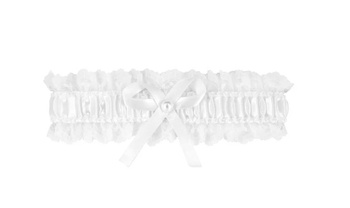 PODWIĄZKA ŚLUBNA KORONKOWA BIAŁA 38 CM