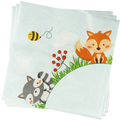 SERWETKI LEŚNE ZWIERZĄTKA 33 CM 20 SZT.