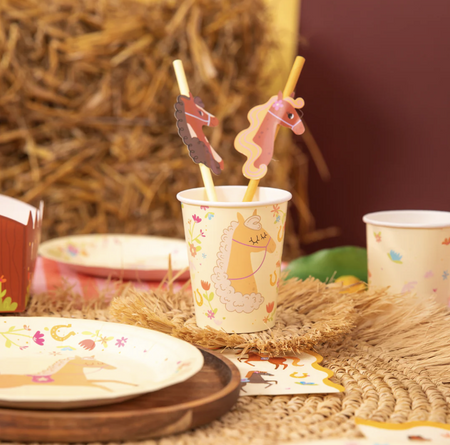 SŁOMKI PAPIEROWE KONIKI 19,5 CM 6 SZT