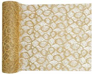 BIEŻNIK KORONKOWY ZŁOTY 30 x 500 CM