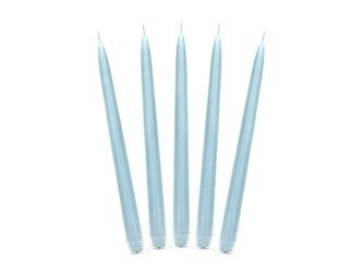 ŚWIECA STOŻKOWA MATOWA BŁĘKIT 10szt 24cm