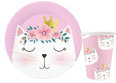 ZESTAW KOTEK TALERZYKI+KUBECZKI