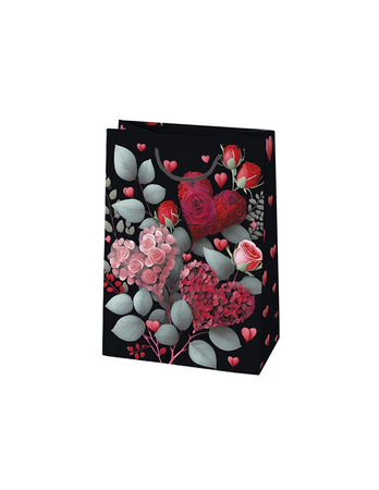 TOREBKA PREZENTOWA ROMANTYCZNE RÓŻE 23 X 32 X 11 CM WALENTYNKI