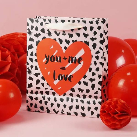 TOREBKA NA PREZENTY WALENTYNKI SERCE 32 X 26 CM