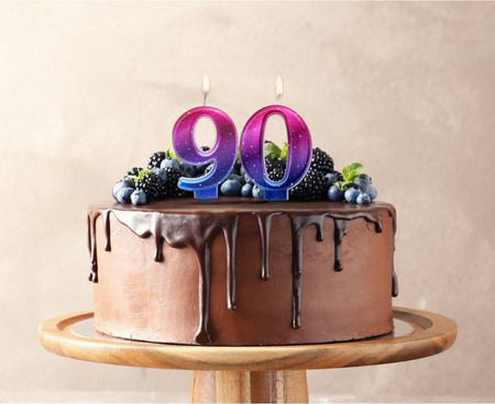 ŚWIECZKA URODZINOWA CYFRA 9 KOSMOS OMBRE 8 CM